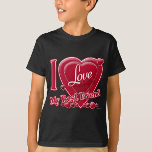 I Love 最高の My Friend Red -ハート Tシャツ