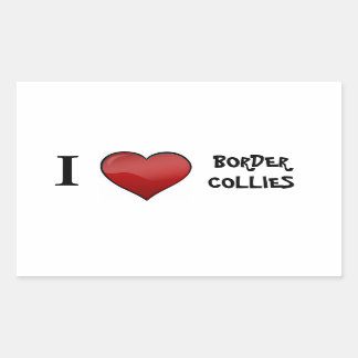 I Love 縁ど Colliesステッカー 長方形シール