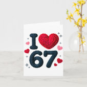 I Love 67 Cute Cozy 67 Knitted Yarn Pattern 67 Mem カード (黄色い花)