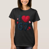 I Love 67 Cute Cozy 67 Knitted Yarn Pattern 67 Mem Tシャツ (正面)