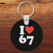 I Love 67 Funny 6 7 Costume Meme Six Seven Kids Yo キーホルダー (正面)