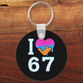 I Love 67 Meme Heart 6 7 Merch Stuff Six Seven Ice キーホルダー (正面)