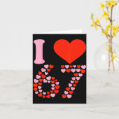 I Love 67 Valentine’s Day 6 7 Meme 67th Birthday H カード (黄色い花)