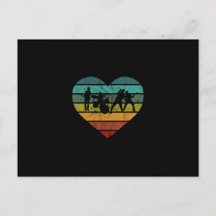I Love 70s Music Bandヴィンテージハート ポストカード