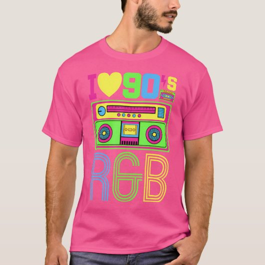 I Love 90S Rb Music Tee 1990Sスタイル衣装ヴィンテージ Tシャツ (正面)