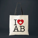 I Love AB | アイラブアルバータカナダトートバカスタムッグ トートバッグ<br><div class="desc">レトロなタイポグラフィとメープルリーフのハートアクセントを備えたカスタマイズ可能な「I Love AB」トートバッグで、アルバータの街がどれほど好きか皆に知らせよう。名前を追加してパーソナライズする。その他の国、州、地方、都市が利用可能である。</div>
