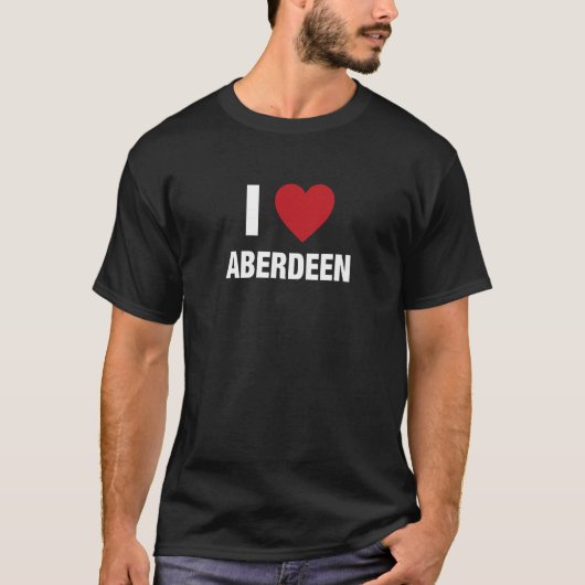 I LOVE ABERDEEN City in England UK with Red Love H Tシャツ (正面)