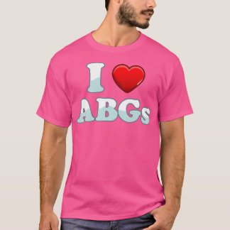 I Love AbgsハートおもしろいカップルAbg Valentines Day Tシャツ