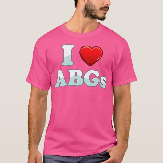 I Love AbgsハートおもしろいカップルAbg Valentines Day Tシャツ (正面)