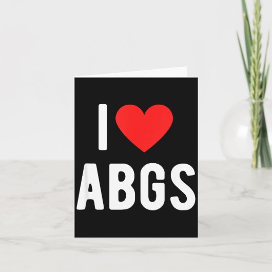 I Love Abgs Cute Heart Graphic Valentines Day  カード (正面)