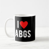 I Love Abgs Cute Heart Graphic Valentines Day  コーヒーマグカップ (左)