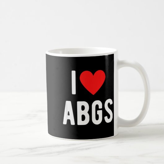 I Love Abgs Cute Heart Graphic Valentines Day  コーヒーマグカップ (右)