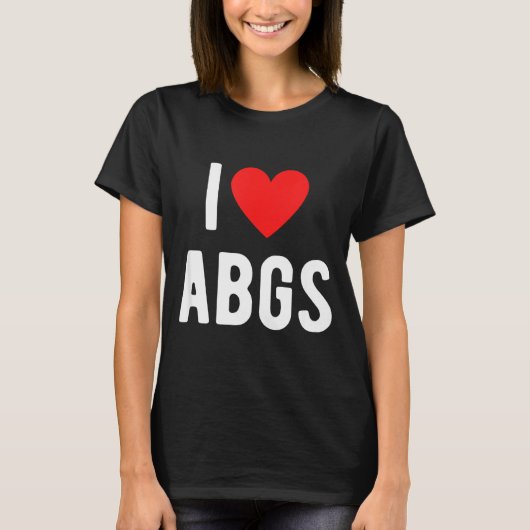I Love Abgs Cute Heart Graphic Valentines Day Tシャツ (正面)
