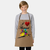 I LOVE ABSTRACT ART  de Christèle Chabrette エプロン (着用した状態)