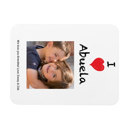 I Love Abuela Photo Magnet Keepsake マグネット (横)