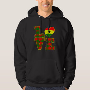 I Love Accra 誇りを持った Guana I Love Ghana Flag Hear パーカ
