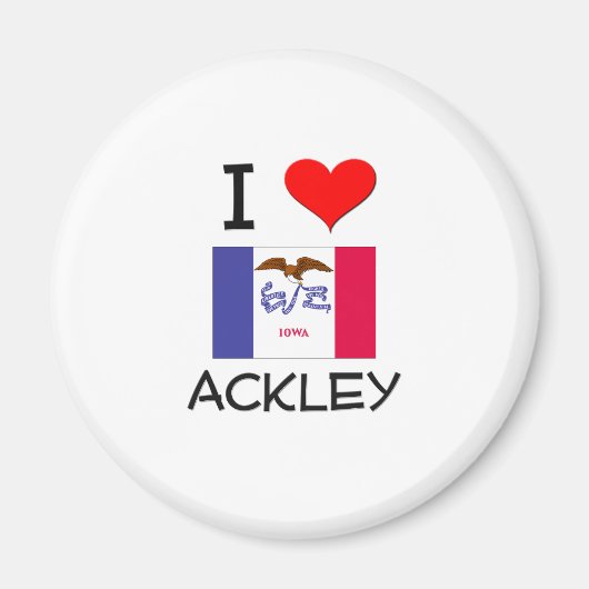 I Love ACKLEY IOWA マグネット (正面)