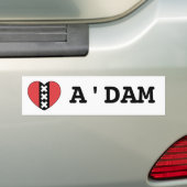 I LOVE A'DAM bumpersticker By Amsterdamned バンパーステッカー (車上)