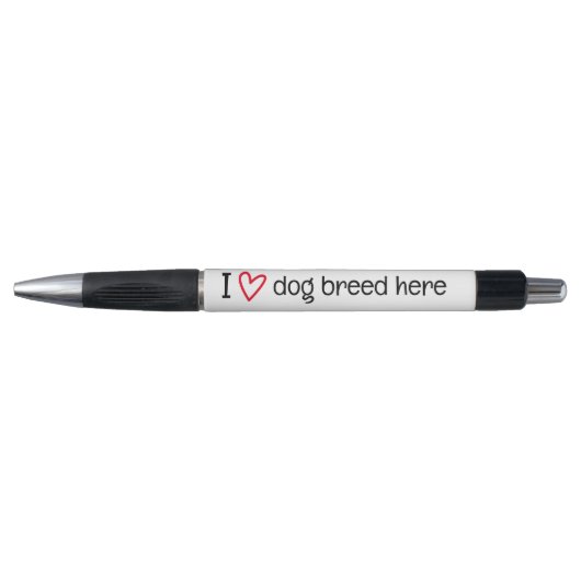I Love Add Your Favorite Dog Breed Personalized ボールペン (正面)