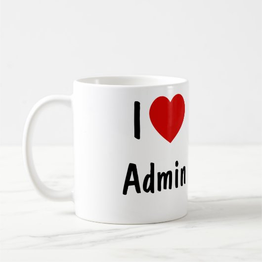 I Love Admin コーヒーマグカップ (左)