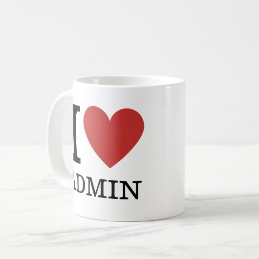 I Love ❤️ Admin - Admin Dept. MUG コーヒーマグカップ (正面左)