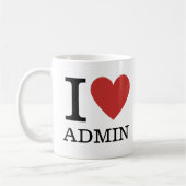 I Love ❤️ Admin - Admin Dept. MUG コーヒーマグカップ (左)