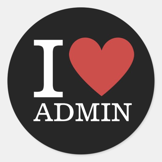 I Love Admin (❤️Employees)のカスタム ラウンドシール (正面)