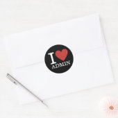 I Love Admin (❤️Employees)のカスタム ラウンドシール (封筒)