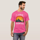 I Love Adventure Bear Explorer - Backpacking Hikin Tシャツ (正面フル)