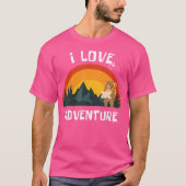 I Love Adventure Bear Explorer - Backpacking Hikin Tシャツ (正面)
