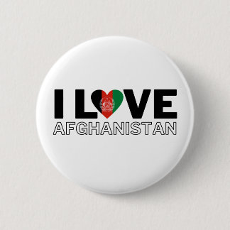 I LOVE AFGHANISTAN - For real Afghans! 缶バッジ