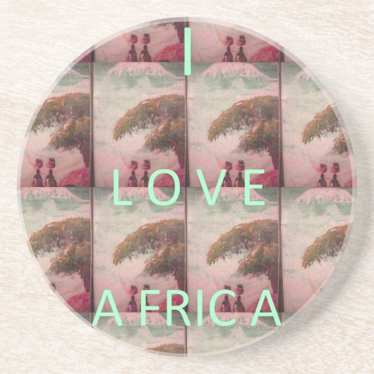 I Love Africa – 文化的景観パターン コースター (正面)