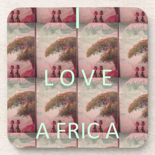 I Love Africa – 文化的景観パターン コースター (正面)
