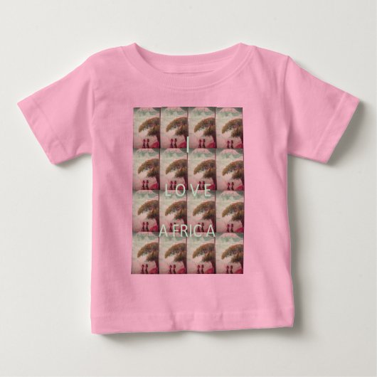 I Love Africa – 文化的景観パターン ベビーTシャツ (正面)
