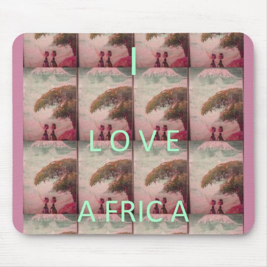 I Love Africa – 文化的景観パターン マウスパッド (正面)