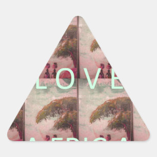 I Love Africa – 文化的景観パターン 三角形シール