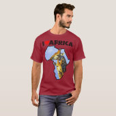 I Love Africa Wildlife Map Giraffe Cuddles T-Shirt Tシャツ (正面フル)