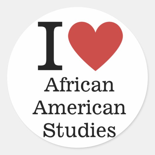 I Love ❤️ African American勉強 ラウンドシール (正面)