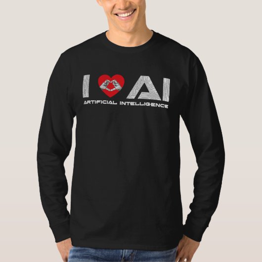 I Love AI Artificial Intelligence Tech Science Pro Tシャツ (正面)