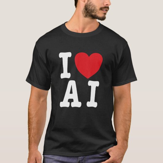 I Love AI - IハートAI_1 Tシャツ (正面)