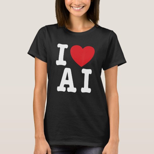 I Love AI - IハートAI_1 Tシャツ (正面)