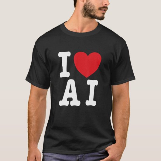 I Love AI - IハートAI_1 Tシャツ (正面)