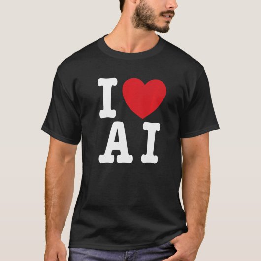 I Love AI - IハートAI Premium Tシャツ (正面)