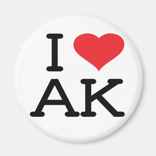 I Love AK -ハート – ラウンドマグネット マグネット