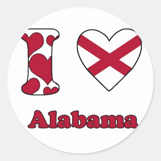I love Alabama ラウンドシール (正面)