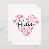 I love Alaia - hearts for Alaia サンキューカード (正面/裏面)