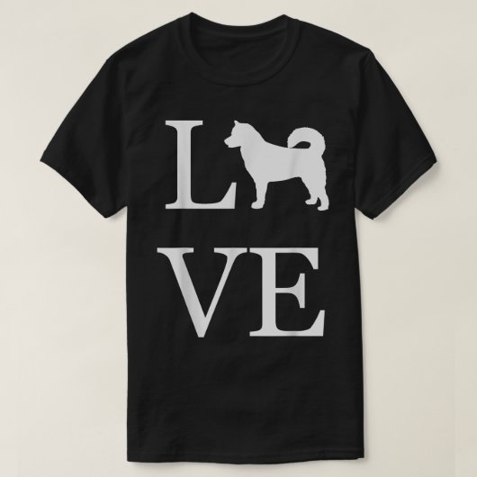 I Love Alaskan Malamute Dog Lover White Graphic Pe Tシャツ (デザイン正面)