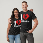 I Love Albania  Heart Flag Albania Tシャツ (ユニセックス)
