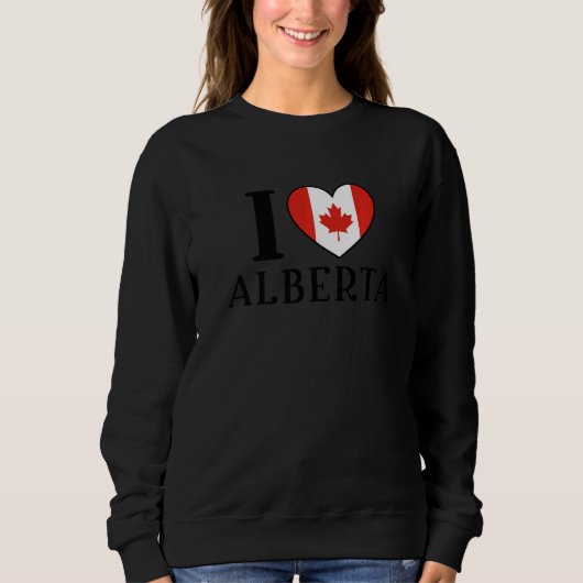 I Love Alberta Canada Heart Flag  1 スウェットシャツ (正面)