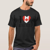 I Love Alberta Canada Heart Flag Tシャツ (正面)